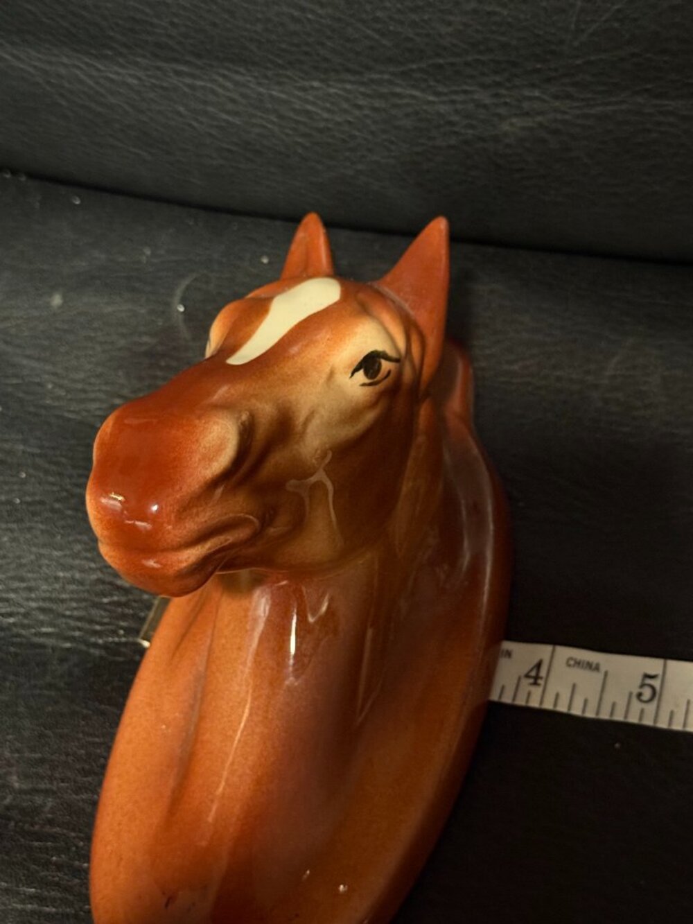Vintage Mid-Century Modern Ceramic Horse Head Wall Pocket Plaque - 5'